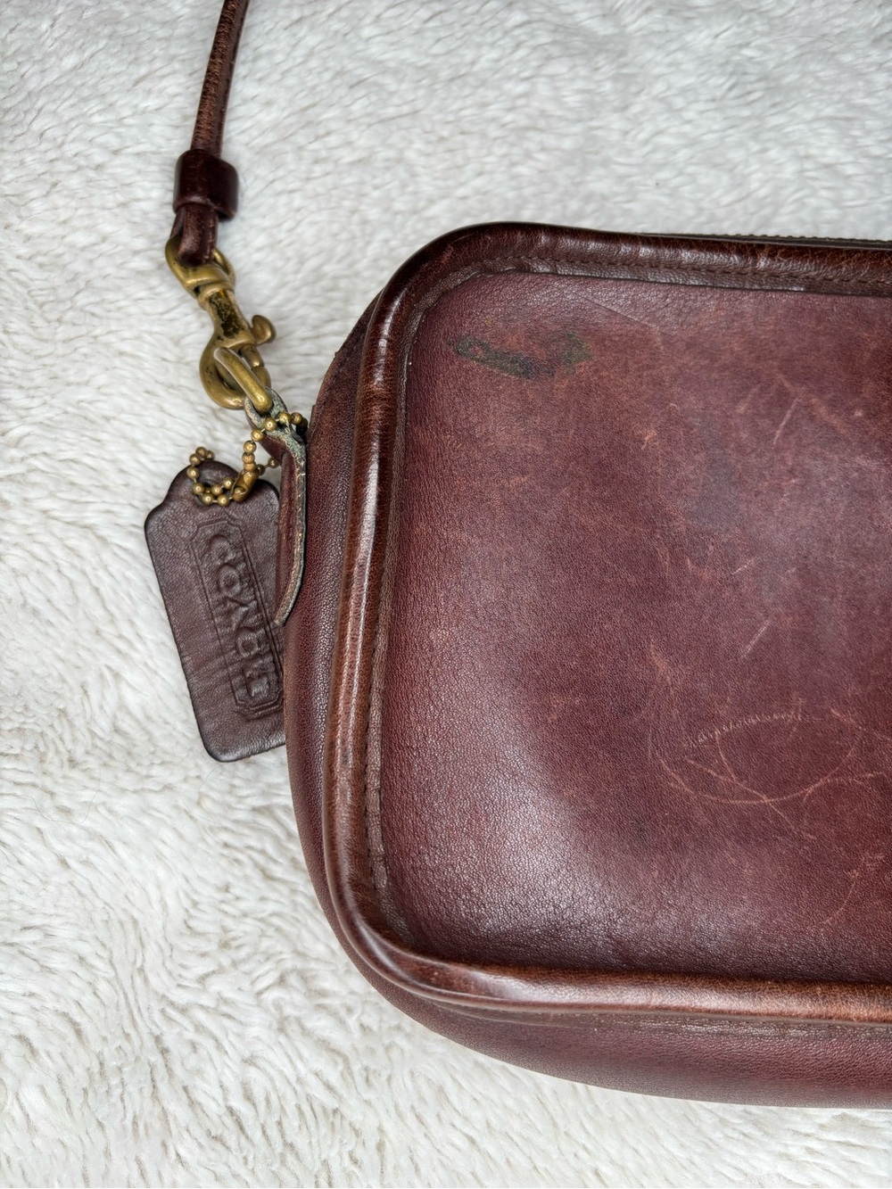 Vintage Coach Mahogany Leather Carnival Bag 9925 Crossbody Made In USA RARE - Picture 9 of 16